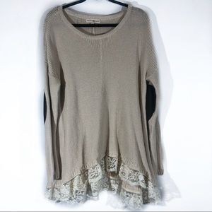 Altar'd state sweater lace elbow patches large D1